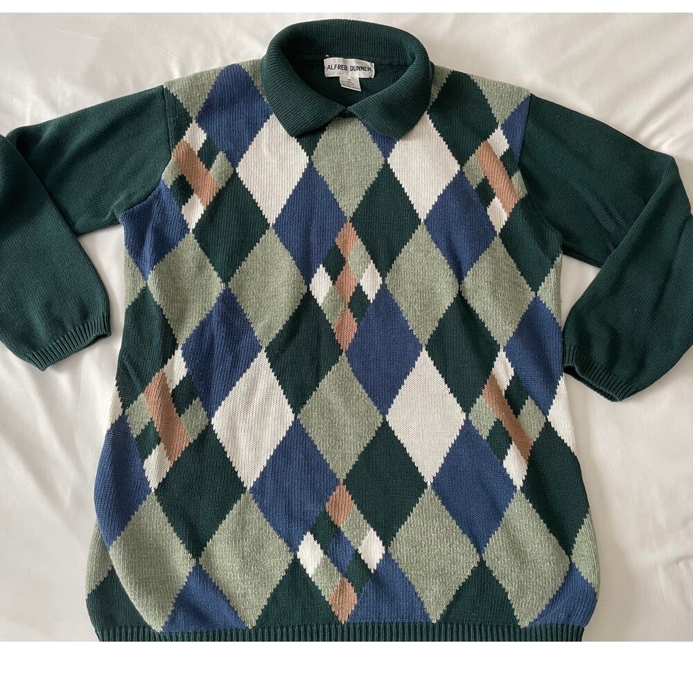 Vtg. Alfred Dunner Green Sweater SZ M